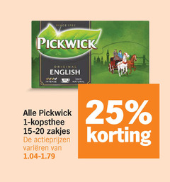  pickwick thee 1 20 25 100 since original english intense natural kopsthee zakjes varieeren 