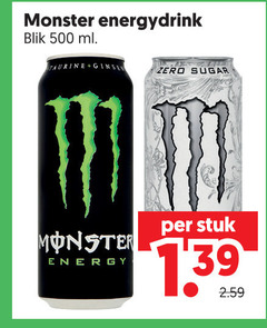  monster energiedrank 500 energydrink blik ml taurine zero sugar energy stuk 