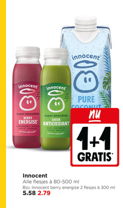  innocent fruitsmoothie 1 2 300 with extreme vitamineboost super smoothie berry energise strawberry apple cherry guarana sugar vitamins green antioxidant kiwi cucumber coconut ml 