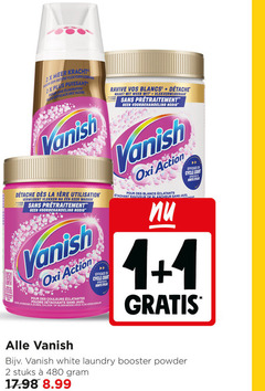  1 2 2x kracht pour elimination efficace des taches vanish la utilisation verwijdert vlekken keer wassen sans voorbehandeling action couleurs poudre cycle effectief korte cyclus kleuren chloor vlekverwijderaar vos blancs wit weer white laundry booster powder stuks 