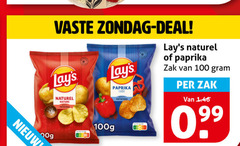  lays chips 100 vaste deal naturel nature paprika potatoes zak 100g 