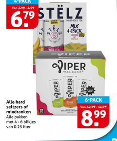  viper stelz hard seltzer 4 6 40 pack iced tea joed mix lychee and mango piper mixdranken pakken blikjes 0.25 liter lime peach with flavour cranberry 8 99 