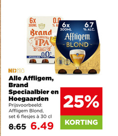  affligem brand hoegaarden speciaalbieren 6 25 30 6x 300ml alcoholvrij 0.0 speciaalbier blond 