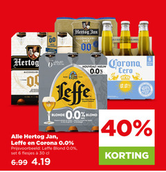  hertog jan leffe alcoholvrij bier 6 30 40 100 00 bierliefhebber nieuwe receptuur 0.0 anno nouveau corona verfrissen licht bitter 6x blonde belgisch abdijbier blond nuances vanille toetsen clou kruidnagel alcohol free beer ingredients natural cerveza 