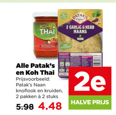  2 thai red curry pataks garlic herb naans improved recipe knoflook kruiden pakken stuks 2e halve 