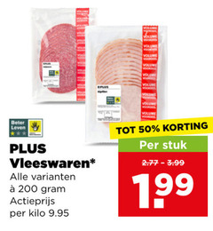  50 200 volume voordeel beter leven vleeswaren actieprijs kilo stuk 