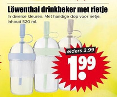  drinkbeker rietje kleuren dop inhoud ml elders 3.99 19 