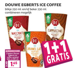  douwe egberts ijskoffie 1 2 250 ice coffee blikje ml beker combineren bekers caramel latte lat cappuccino creamy 