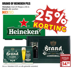  brand heineken krat bier blikjes 24 25 30 pils soorten nix18 pilsener 6x grand bierbrouwerij 0.0 