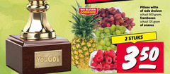  ananas druiven frambozen 2 350 500 pitloze witte rode schaal stuks 