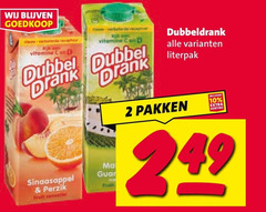  dubbeldrank fruitdrank 2 10 vitamine pakken sinaasappel perzik 