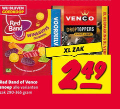  red band venco drop snoep winegums original redband pet live zak droptoppers zacht zoet xl verf 