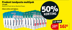 12 50 1650 gaatjes zuren double suiker prodent tandpasta multipak pak fresh gel menthol power online men bescherming verborgen action 