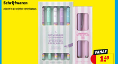  2 schrijfwaren 5x uitwisbare gelpennen gel gum blauwe inkt pennenset stuks 