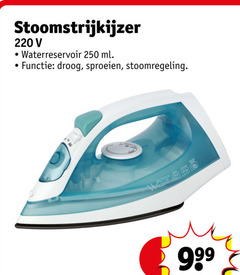  250 stoomstrijkijzer waterreservoir ml functie droog sproeien stoomregeling 