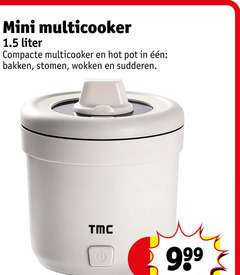  mini multicooker liter compacte hot pot bakken stomen wokken sudderen tmc 