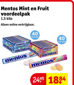  mentos snoep 40 1884 mint fruit kilo online ming rollen chewy dragees 