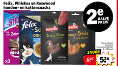  2 100 felix whiskas rosewood honden kattensnacks rijk zalm xpurina zakjes by pets unlimited chewy bone kabeljauw tasty high praten with duck medium protein sticks chicken whisky grain free canard eend 2e halve 