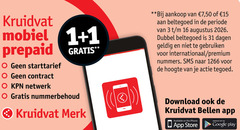  1 3 15 16 31 kruidvat mobiel prepaid starttarief kpn netwerk nummerbehoud merk 7 50 beltegoed periode dubbel dagen gebruiken internationaal premium nummers sms hoogte tegoed download bellen iphone store android google play 