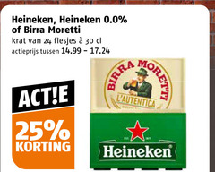  birra moretti heineken 0.0 krat bier 24 25 30 actieprijs 