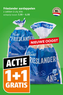  aardappelen 1 2 frieslander zakken 4 kilo actieprijs 3.99 nederlandse nl bodem nieuwe oogst kruimig 