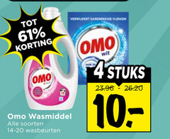  omo wasmiddel 4 soorten wasbeurten wit stuks 