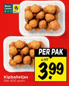  400 beter leven bescherming kipballetjes pak 3.99 