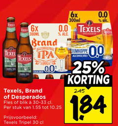 klik op dit plaatje voor een vergroting en voor vergelijkbare aanbiedingen gerelateerd aan
desperados brand texels speciaalbieren blikjes bier 25 30 texel 6x 300ml 0.0 fles blik stuk tripel desperados brand texels speciaalbieren blikjes bier 25 30 texel 6x 300ml 0.0 fles blik stuk tripel
