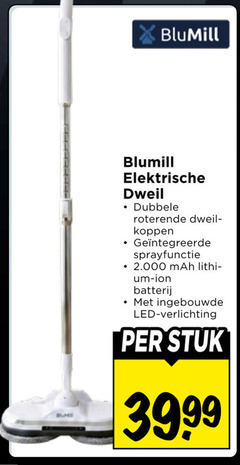  elektrische dweil dubbele roterende koppen sprayfunctie ion batterij ingebouwde led verlichting stuk 99 