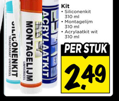  acrylaatkit siliconenkit montagelijm transparant kit ml wit stuk 