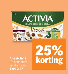  danone activia vruchtenyoghurt 3 25 x4 muesli miljarden probiotica varieeren vezels vertering energie niveau voedings stoffen 