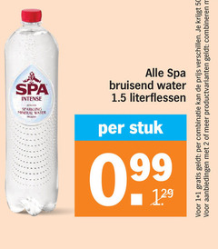  spa mineraalwater 1 2 50 combinatie productvarianten combineren intense plant sparkling mineral water bruisend literflessen stuk 