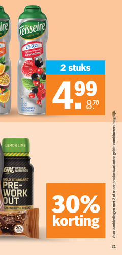  2 20 30 teisseire depuis zero parfum flavour grenadine sans sucres sugar stuks lemon lime optimum nutrition gold standard work out energy focus high protein productvarianten combineren 