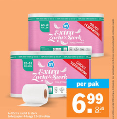  albert heijn huismerk toiletpapier 2 3 4 12 18 50 240 rol vellen rollen zacht minder kokers verpakkingsmateriaal mix fsc toiletpap ecolabel fole lagen pak 6 99 productvarianten combineren 