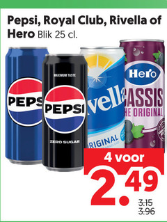 klik op dit plaatje voor een vergroting en voor vergelijkbare aanbiedingen gerelateerd aan
royal club pepsi hero rivella cola frisdrank 4 25 blik taste zero sugar original royal club pepsi hero rivella cola frisdrank 4 25 blik taste zero sugar original
