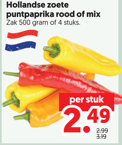 klik op dit plaatje voor een vergroting en voor vergelijkbare aanbiedingen gerelateerd aan
puntpaprika 4 500 hollandse zoete rood mix zak stuks stuk puntpaprika 4 500 hollandse zoete rood mix zak stuks stuk
