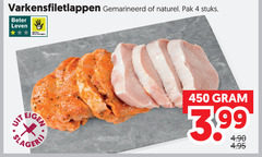  4 450 varkensfiletlappen gemarineerd naturel pak stuks beter leven 3.99 