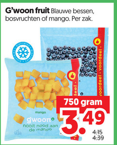  gwoon diepvriesfruit 750 fruit blauwe bessen bosvruchten mango zak deel voordeel vers nood 
