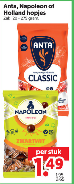 klik op dit plaatje voor een vergroting en voor vergelijkbare aanbiedingen gerelateerd aan
anta napoleon holland hopjes zak verzorgende keelpastilles pastilles classic wikkel zwartwit kogels stuk anta napoleon holland hopjes zak verzorgende keelpastilles pastilles classic wikkel zwartwit kogels stuk