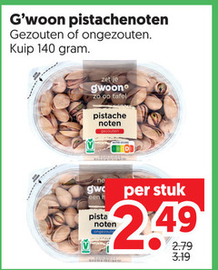  gwoon pistachenoten 140 gezouten ongezouten kuip tafel pistache noten stuk 