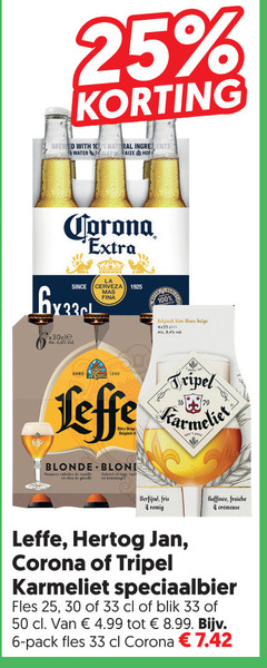  corona leffe karmeliet hertog jan blikjes bier speciaalbieren 6 25 30 33 50 100 brewed with natural ingredients water since cerveza belgisch biere belge anno blonde blond nuances sables tripel 16 verfijnd fris fraiche speciaalbier fles blik pack 