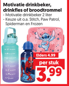 klik op dit plaatje voor een vergroting en voor vergelijkbare aanbiedingen gerelateerd aan
2 motivatie drinkbeker drinkfles broodtrommel liter o.a. stitch paw patrol spiderman frozen you tpm qui elders stuk 3.99 2 motivatie drinkbeker drinkfles broodtrommel liter o.a. stitch paw patrol spiderman frozen you tpm qui elders stuk 3.99