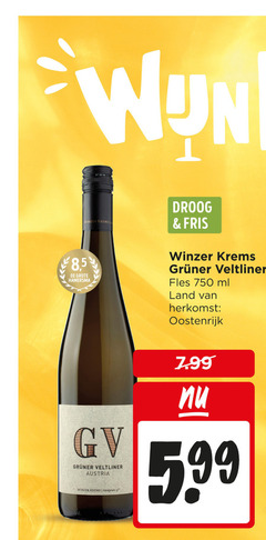  witte wijn 13 26 750 winzer krems 8 5 hamersma droog fris veltliner fles ml land oostenrijk austria sandgrube 99 
