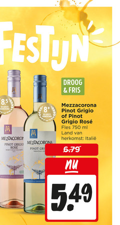  witte wijn rose 8 750 5 hamersma pinot grigio rosee vigneti dolomiti tradizione mezzacorona trentino droog fris fles ml land 