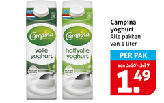  campina yoghurt 1 volle proteine halfvolle pakken liter pak 14 
