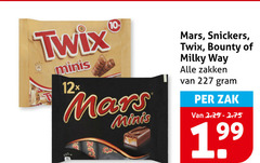  mars snickers twix bounty milky way mini chocoladerepen 10 12 minis zakken zak 