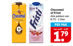  chocomel fristi drinkyoghurt chocolademelk enige suiker calcium rood gout fruits rouges pakken liter pak 
