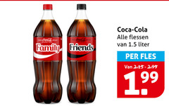  coca-cola cola coca family friends flessen liter fles 