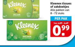  kleenex zakdoeken tissues 8x balsem aloe vera vitamin zakdoekjes pakken stuks pak 