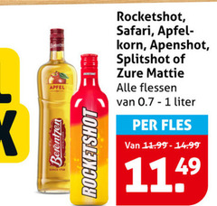  1 safari korn apenshot zure mattie apfel flessen liter berentzen fles 